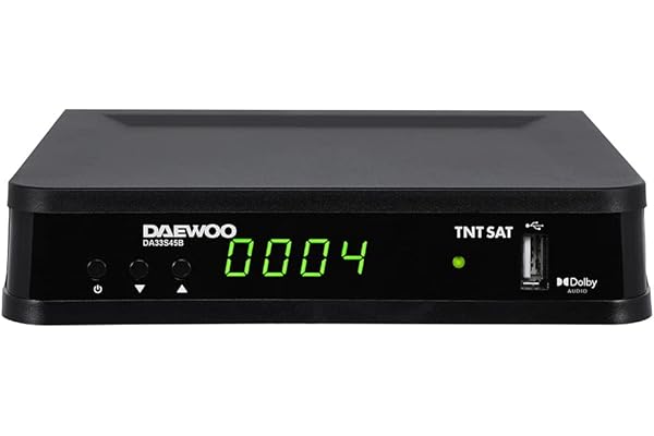 D2 Diffusion Daewoo Décodeur Satellite DVB S/S2 - TNT Sat - avec Carte d'abonnement Incluse - Dolby Digital Plus - AC3 - Tuner - EPG - avec télécommande