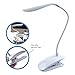 Produktbild GranVela® Schreibtischlampe zum klemmen 2 in 1: Steht alleine/ überall anklemmbar, Schwanenhalsrohr berührungsempfindliche LED, USB aufladbare, dimmbare, bewegliche, leichte Schreibtisch-/Leselampe (Weiß) einfach ans Bett zu klemmen