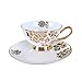 Produktbild ufengke® Europäisch England Königliche Bone China Becher Kaffeetasse Und Untertasse-Goldene Blumen