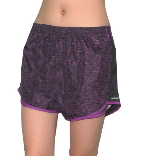 Jockey Womens Dri-Fit Laufen/Sportliche Shorts mit Built-In Panty L Lila&Black