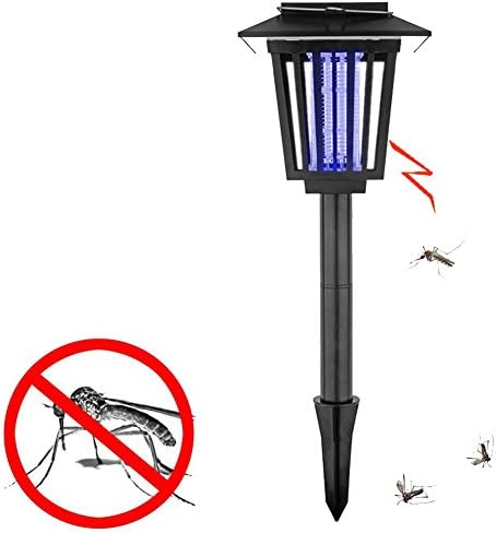 Yilisu Outdoor Solar Powered Dual Use Garden Light Mosquito Killer Insecticidal Road Lights Black