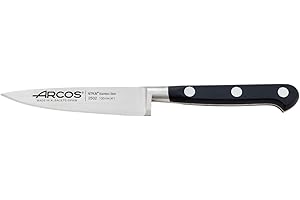 Arcos Serie Lyon - Cuchillo Mondador | Cuchillo Arcos - Hoja de Acero Inoxidable Forjado NITRUM de 100 mm - Mango de Polioximetileno (POM) - Color Negro