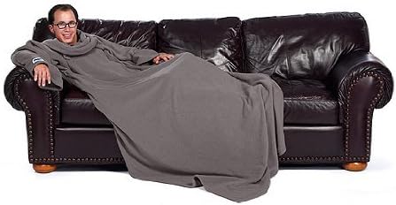 Slanket Blanket with Sleeves, 241 x 152 cm in Grey, Gift Idea