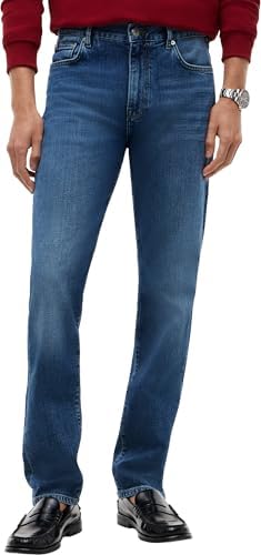 Tommy Hilfiger Denton Blu Cobalto Sottile Dritto MW0MW42317 Dritto, Denim, 38W/32L