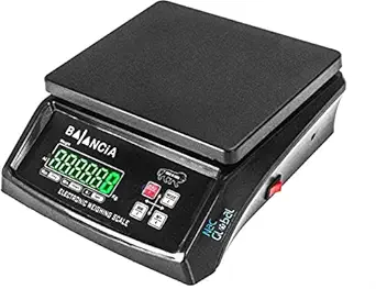 NAC GLOBAL: Balancia 30kg Double LED Display Multipurpose Portable Electronic Digital Kitchen Scale, Weight Machine | Weighing scale, for Home & Shop, 4V Power Adapter Made In India (Black) 30kg with 2gm accuracy
