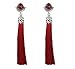 Produktbild 1 Paar Ohrringe Damen Ohrringe Elegante Ohrringe Quaste Anhänger Ohrringe Schmuck Mode Frauen, 10 * 3 cm rot Ohrstecker Mädchen