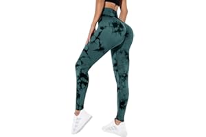 Litthing Leggins Sportivi da Donna Push Up Scrunch Leggings Senza Vita Alta Leggings Tie Dye Pantaloni di Yoga Anticellulite Tummy Control Collant Sportivi per Yoga Running Fitness