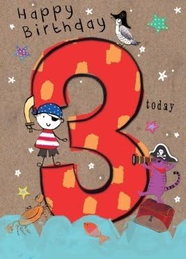 Greetings Card (HG9198) Birthday - 3 Today - From The Pop-U-Lah Range.