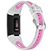 Produktbild Bands für Fitbit Charge 3,Mann Damen Silikon Sport Armband,Uhrenarmband Wristband Zubehör für Fitbit Charge 3 - Rosa/Weiß/Grün/Orange/Gelb/Grau
