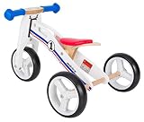 BIKESTAR® Frühstarter Kinderlaufrad für freche Zwerge ab ca. 18 Monaten ★ 7er Natur Holz Edition ★ Weiß Blau Rotes Rally Design - 6