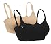 iLoveSIA 2Pack Women's Maternity Nursing Bra Beige+Black L Fit 34CD 36BC 38AB