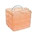 Produktbild 3-lagige abnehmbare Aufbewahrungsbox aus Kunststoff, verstellbar mit 18 Fächern Schlitz transparent Ornamente Schmuck Werkzeug Container für Home Office, orange