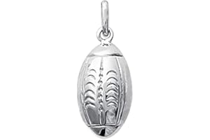 NKlaus Argent 925 Sterling Pendentif Chaîne Football Rugby Ball rhodié 5120