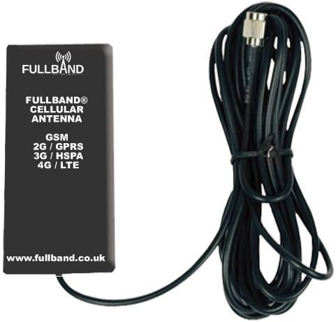 Fullband® 2G/3G/4G/LTE Window Mount Antenna 3dBi Peak Gain with SMA Male Connector and CRC9 and TS9 Adapters for connection to compatible 3G Routers / 4G Routers / 3G/4G USB Modems