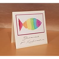 Glückwunschkarte zur Konfirmation o. Kommunion, Aquarell, Handarbeit