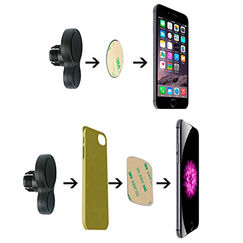 Supporto magnetico per telefono cellulare per auto, supporto per ventosa d'aria, rotazione di 360 gradi-2 in 1 cruscotto per auto universale / parabrezza / supporto per presa d'aria per GPS smartphone