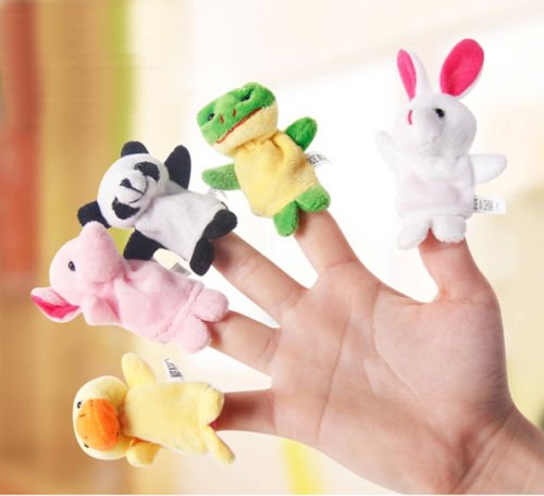 Vale® 10 Pcs Mixed Animal Finger Puppets Plush Cloth Doll Development Baby Hand Toy Kid, Sent in Colors at Random.