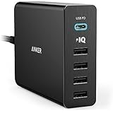 Anker PowerPort+ 5 Premium 5-Port 60W USB Type C Wandladeger&auml;t USB-C mit Power Delivery f&uuml;r Apple MacBook, Nexus 5X / 6P und PowerIQ Technologie f&uuml;r iPhone 7 6 5, iPad, Samsung & Weitere