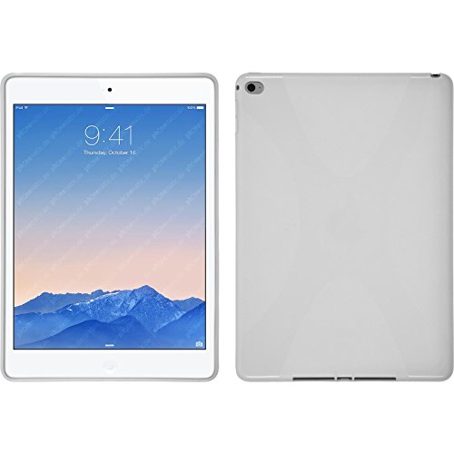 PhoneNatic Case für Apple iPad Air 2 Hülle Silikon weiß X-Style Cover iPad Air 2 Tasche + 2 Schutzfolien