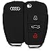 Price comparison product image kwmobile Silicone cover for Audi 3 Button flip key Protection cover Etui Key Case Cover in black