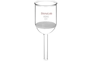 StonyLab Verre Borosilicate Buchner Filtre Entonnoir avec Epais Fritte Disque (G1), Buchner Filtering Funnel, 46mm de Diamètre Intérieur, 60mm de Profondeur (60ml)