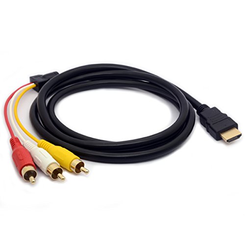 1,5 m HDMI-Stecker auf 3 Cinch-Kabel Audio Video AV Adapter Verlängerung Code für TV HDTV DVD 1080P M/M Konverterkabel Goldplated Stecker - 2