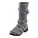 Produktbild Mittlere Stiefel Flache,Oliviavan Damen Schuhe Schwarz Schenkelhoch Stiefel Wildleder Frau Stiefel Herbst und Winter Stiefel
