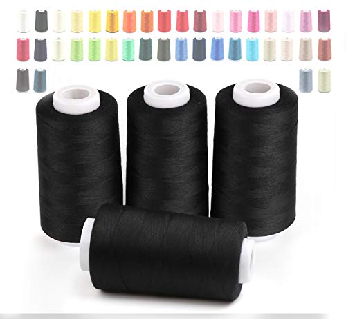 Cubewit - Hilo de Coser para máquina de Coser, 100% poliéster, Negro