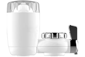 HAPPOW Water Filter Tap, Activated Carbon Water Filter, Bath Tap Water Filter with 7 Floors Cartridge, Pure Tap Water Filter Can Removes Lead, Chlorine, Heavy Metals, Sand etc Pollutants (White)