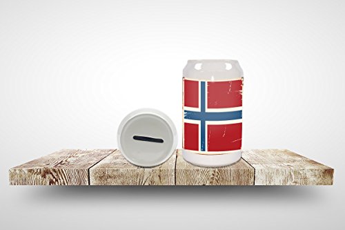 Spardose Weltenbummler Norwegen Keramik bedruckt - 2