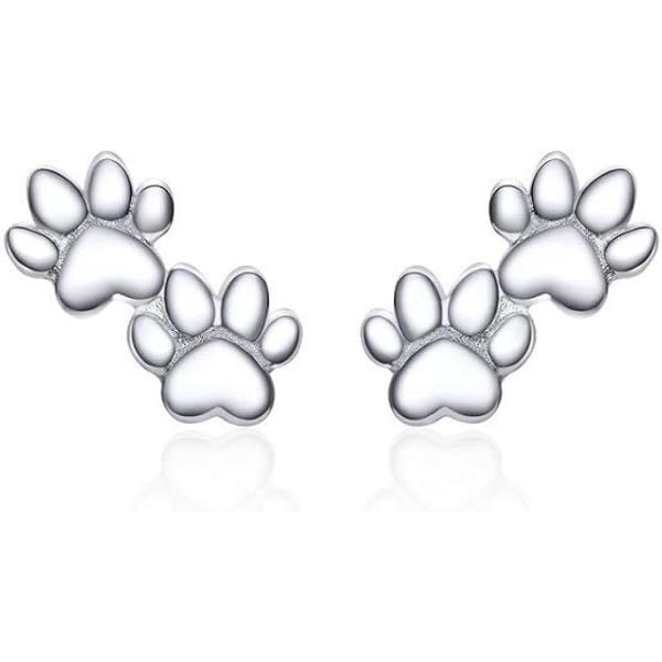 Orecchini Zampa Di Cane Per Bambina - Argento Sterling 925 Con Cristallo - Foto 2