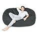 Produktbild Lumaland Premium Riesen-Sitzsack 6 Foot XL 125 x 185 cm Bean Bag 920L Füllung 100% Polyester Bezug in Wildleder-Optik Sitzkissen für Kinder Jugendliche und Erwachsene in Schwarz