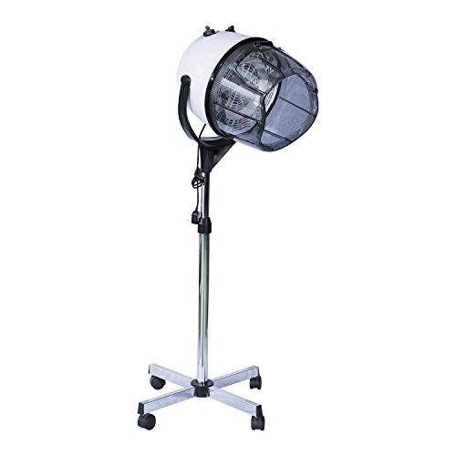 HOMCOM Campana Casco Secador de Pelo 1100 W Secador de Peluqueria con Capucha y Tripode