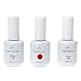 BMC UV LED Gel Nail Art Polish 3pc Kit One Color Red Top Base Coat Manicure Set