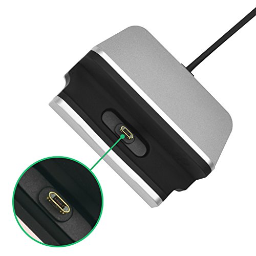 iProtect Premium Micro USB Docking Station für Smartphones und Tablets bis 10 Zoll(10″) Ladestation + USB Datenkabel Ladekabel in silber - 4