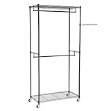 Feine Verarbeitung - Aus hochwertigen Metall sind die Rohre robust und stabil gestaltet; Oberfläsche in Schwarz pulverbeschichtet, wasserdicht, rostbeständig und pflegeleicht, auch nasse Wäsche lässt sich darauf hängen