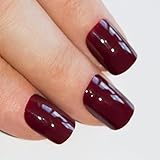 Bling Art False Nails French Manicure Cherry Red 24 Full Cover Medium Tips UK