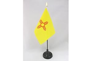 AZ FLAG - Tischflagge New Mexico - 15x10 cm Goldene Splitze - Bundesstaat New Mexico Tischfahne 10 x 15 Cm - Flaggen
