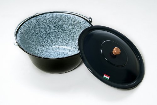 original ungarischer Gulaschkessel 6 Liter mit Deckel emailliert