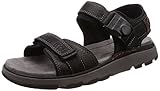 sandalias clarks hombre outlet Fabricado en Vietnam Clarks Un Trek Part, Sandalias de Talón Abierto para Hombre, Negro (Black Leather-), 44 EU