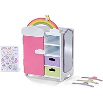 ベビーコレクション BABY born Tęczowa szafa, szafa na ubrania dla lalek, z błyszczącą