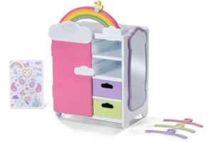 BABY born Tęczowa szafa, szafa na ubrania dla lalek, z błyszczącą tęczą i wesołymi dźwiękami, 836040 Zapf Creation