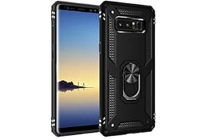BestST Handyhülle für Samsung Galaxy Note 8 Hülle +Härtete Folie mit 360 ° drehbarer Ring [magnetische KFZ-Halterung] [Stoßfest] [Armor Box] Schutzhülle für Galaxy Note 8,Schwarz
