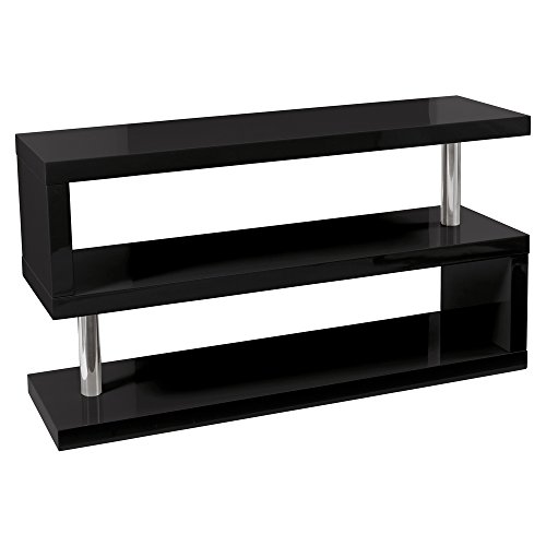MODERN DESIGNER SQUARE GLOSS WHITE, BLACK, GREY, WALNUT WOOD EFFECT TV/STORAGE UNIT#BRAND NEW# (BLACK)
