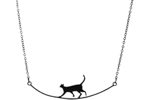 VASSAGO Cat Necklace for Women Walking Cat Necklace Animal Necklaces for Cat Lovers Cute Clavicle Necklace Cat Accessories Jewelry