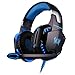 Produktbild KNOSSOS G2000 Lightweight Ergonomic Design Gaming Headset Luminous Headphones with Mic - Black & Blue