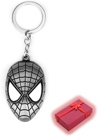 Nido del Bimbo – Keyring Superhero Type Marvel The Avengers DC Comics Justice League of America Star Wars Movies Games Cartoon Comic Manga Villains Bad Guys Good Guys Spiderman Maschera Vintage (SILVER)