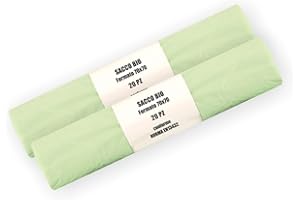 Shopperpack 40 Sacchi per Umido Organico Compostabili cm 70x70 70 litri - 2 Rotoli da 20 pezzi - Sacchetti per raccolta rifiuti umidi (40)