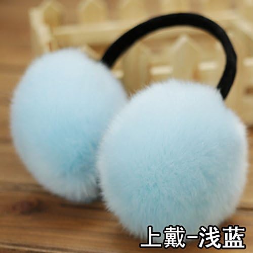 Winter Earmuffs Earmuffs Ear bag man Plush earmuffs warm winter lovely lady,Wearing a light blue -