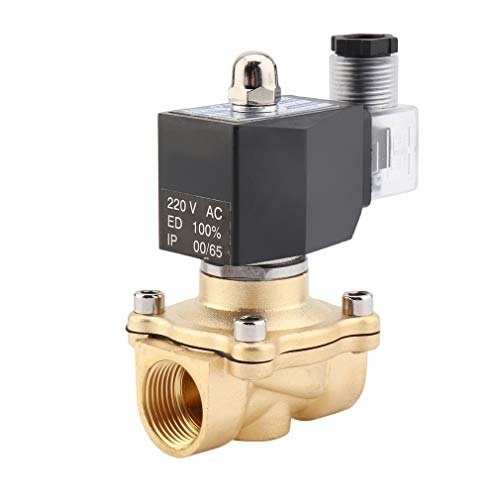 Preisvergleich Produktbild Hehilark Messing Elektrisches Magnetventil Kugelhahn Solenoid Valve (3 / 4" AC-220V)